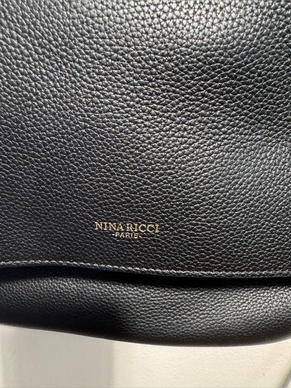Nina Ricci Gaby Top Handle Bag in Black Pebbled Leather